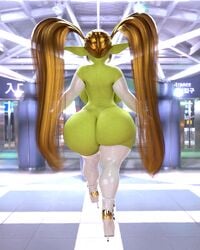 1girls 3d animated animated_gif bimbo bubble_ass bubble_butt female gif goblin goblin_female green_skin high_heels hourglass_figure huge_ass humanoid hyper_bimbo jiggle monster_girl pointy_ears rivaliant shortstack trixie_hardfuse twintails wiggle