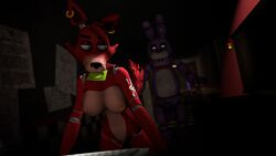 3d bonnie_(fnaf) breasts canine condom dark dudleyiez five_nights_at_freddy's fox foxy_(fnaf) machine mammal nipples penis robot source_filmmaker