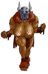 barbarian breasts dark_skin helm legend_of_queen_opala muscle naz'raala_(legend_of_queen_opala) nipples tagme