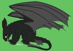 2017 backlash91 black_scales blush claws conditional_dnp dragon eyelashes female feral fin frill genderbent green_background green_sclera how_to_train_your_dragon leaning leaning_forward looking_back membranous_wings night_fury pussy quadruped scales scalie shy side_view simple_background sitting smile solo spines tail_fin wings