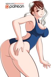 admontanheiro back_view chun-li female female_only human solo street_fighter swimsuit