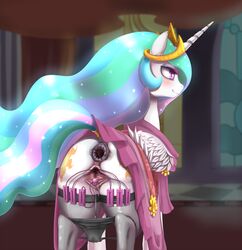 2017 alicorn anal anal_sex anus ass buttplug clitoris clothed_feral clothing cutie_mark datflank equine feathered_wings feathers female feral friendship_is_magic hair hi_res horn inside legwear long_hair mammal multicolored_hair my_little_pony panties panties_down penetration princess_celestia_(mlp) pussy pussy_juice pussy_juice_drip sex_toy smile solo spread_pussy spreading underwear vaginal_penetration vaginal_penetration vibrator white_feathers wings