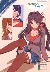 crazy mita (miside) from doki doki literature club by penpen (artist)