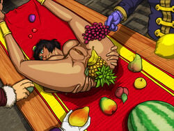 anal anal_insertion anus bob_cut breasts egyptian eyeshadow fruit fruit_insertion legend_of_queen_opala nipples pineapple pussy queen_opala royalty studio-pirrate_(rosselito) tagme