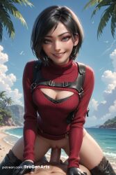 1boy 1boy1girl 1girls ada_wong ai_generated artist_name assertive_female beach black_gloves black_hair black_thighhighs blue_eyes boots bottomless breasts capcom cleavage cleavage_cutout clitoris clothed_female_nude_male clothed_sex clothing_cutout cloud cowgirl_position day female gloves grin gun hi_res holster long_sleeves looking_at_viewer makeup medium_breasts nude ocean open-chest_sweater outdoors palm_tree patreon_username penis pov progenarts pussy red_sweater resident_evil resident_evil_2 resident_evil_2_remake resident_evil_4 resident_evil_4_remake sex short_hair shoulder_holster sky smile solo_focus straddling straight sweater teeth thigh_boots thighhighs tree turtleneck turtleneck_sweater uncensored vaginal_penetration vaginal_sex