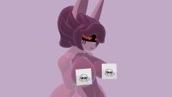 1girls big_breasts breasts brown_body brown_fur brown_hair canid censored female_focus furry furry_breasts furry_female girly meme_reference nude nude_female nude_furry pink_background red_eyes solo solo_female solo_focus solo_furry wide_hips