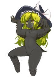 animalization bird blonde_hair breasts furry green_eyes long_hair marisa_kirisame nipples tears touhou transformation witch_hat yata_(toribako)