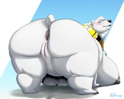 2025 after_transformation all_fours anthro anus areola artist_name ass bear bedroom_eyes bent_over big_ass big_breasts big_butt blue_eyes blush breasts closed_smile collar colored dated digital_drawing_(artwork) digital_media_(artwork) english_description fat fat_ass fat_female female fur genitals gillpanda glacia_(ben300) gold_(metal) gold_collar grey_areola hi_res huge_ass huge_breasts huge_butt lips looking_back mammal metal_collar mouth_closed narrowed_eyes nipples nude nude_anthro nude_female overweight overweight_anthro overweight_female polar_bear presenting presenting_hindquarters puffy_areola round_ears scut_tail seductive shaded shadow short_tail simple_background smile solo tail text thick_thighs ursine vulva white_body white_fur