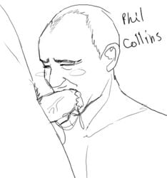 closed_eyes cum_in_mouth erection fellatio kristal male_only musician phil_collins real_life shirtless tagme