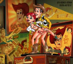 2007 beerman color_edit disney jessie_(toy_story) max_the_elf nipples pixar tagme toy_story toy_story_2 woody_pride