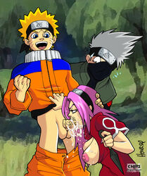 fellatio female hatake_kakashi hsefra human male naruto sakura_haruno straight teacher_and_student uzumaki_naruto