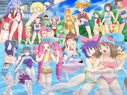 00s 20girls 2boys 4:3 6+girls absolutely_everyone all_fours alternate_version_available annotated armpits arms_up ash_ketchum ashley_(pokemon) ass asymmetrical_hair back bangs barefoot bikini black_hair blonde blonde_hair blue_(pokemon) blue_eyes blue_hair blue_skirt blue_sky blue_swimsuit blunt_bangs bow breast_grab breasts brock_(pokemon) brown_hair building cape chain-link_fence clair_(pokemon) clavicle cleavage cloud cloudy_sky collarbone collared_shirt crossdressing crossed_legs dark-skinned_female dark_skin dawn_(pokemon) day diglett dual_persona earrings elite_four erika_(pokemon) everyone feet female female_focus fence floating floral_print flower frilled_swimsuit frills frontier_brain goggles goggles_on_head grabbing green_(pokemon) green_eyes green_hair greta_(pokemon) grey_hair groping group gym_leader hair_bobbles hair_bow hair_bun hair_ornament hair_over_one_eye hair_ribbon hairband hand_on_hip hands_on_hips hands_up harem hat hidden_object_picture human human_only janine_(pokemon) jasmine_(pokemon) jewelry jigglypuff jovi_(pokemon) kasumi_(pokemon) kelly_(pokemon) kirlia kris_(pokemon) lan_(pokemon) large_bow large_breasts large_group leaf_(pokemon) legs_crossed light-skinned_female light_skin liza_(pokemon) long_hair long_twintails looking_at_another looking_at_viewer looking_back lovrina_(pokemon) luvdisc male mana_(pokemon) may_(pokemon) medium_breasts midriff misty_(pokemon) mudkip multiple_boys multiple_girls navel nintendo one-piece_swimsuit one_eye_closed open_mouth orange_hair orange_swimsuit outdoors pale-skinned_female pale_skin pants partially_submerged pettanko phoebe_(pokemon) pikachu pink_bikini pink_bow pink_hair pink_swimsuit pokemoa pokemon pokemon_(anime) pokemon_(species) pokemon_adventures pokemon_frlg pokemon_gsc pokemon_rgby pokemon_rse pokemon_xd polka_dot polka_dot_bikini polka_dot_swimsuit ponytail pool purple_eyes purple_hair purple_swimsuit ran_(pokemon) red_eyes ribbon roxanne_(pokemon) sabrina_(pokemon) satoshi_(pokemon) school_swimsuit shiny shiny_hair shirt short_hair short_ponytail side_ponytail sitting skirt sky sling_bikini small_breasts smile spiky_hair standing straight_hair strapless straw_hat striped striped_bikini striped_swimsuit submerged sukumizu surskit swimming swimsuit tied_hair toes towel turtleneck twintails two_side_up very_long_hair wading wallpaper water wet white_school_swimsuit white_swimsuit whitney_(pokemon) wide_ponytail wig wimmelbild window wink wristband yellow_(pokemon) yellow_skirt yuri