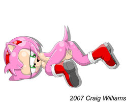 2007 amy_rose anus beige_skin color craig_williams craig_williams_(artist) female female_only fingering fur furry hedgehog pink_fur sega simple_background skin solo sonic_(series) straight_hair white_background