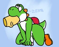 2boys all_fours animated anthro big_penis blue_background dinosaur disembodied_penis fellatio gay green_skin hands_on_knees male male_only mario_(series) multiple_boys on_knees penis scalie shell simple_background solo_focus sucking tail testicles yoshi zen0_33