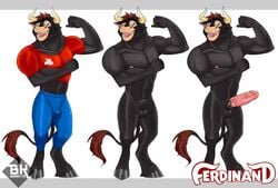 anthro balls benko-t3 bentomilk bovine cattle erection ferdinand_(film) ferdinand_the_bull flexing male male_only mammal penis