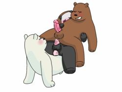 3boys anal anal_sex bear blush cartoon_network cowgirl_position cum furry gay grizzly_(character) grizzly_bear group group_sex ice_bear interspecies male male_only mammal on_top panda panda_(character) penetration penis polar_bear sex simple_background somcrule threesome we_bare_bears white_background