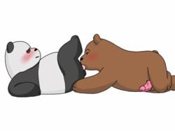 bear blush cartoon_network fellatio grizzly_(character) grizzly_bear male mammal oral panda panda_(character) penis saliva sex simple_background slightly_chubby somcrule we_bare_bears white_background yaoi