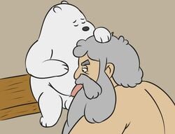 age_difference bear duo fellatio hand_on_head ice_bear male mammal oral penis polar_bear sex simple_background size_difference unknown_artist wood yaoi young yuri_(wbb)