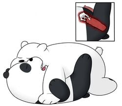 anal anal_sex bear cartoon_network cum ice_bear iciestbear internal lying male mammal missionary_position on_back panda panda_(character) penetration penis polar_bear sex simple_background slightly_chubby we_bare_bears white_background yaoi