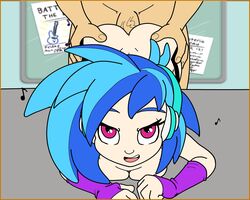 anal blue_hair face friendship_is_magic gloves human_male my_little_pony notes straight_hair vinyl_scratch