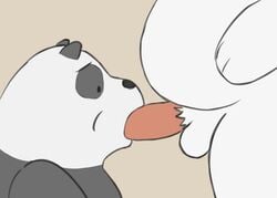 2016 animated anthro bear cartoon_network fellatio furry gay ice_bear male male_only mammal oral panda panda_(character) penis polar_bear sex simple_background slightly_chubby thevillager we_bare_bears yaoi