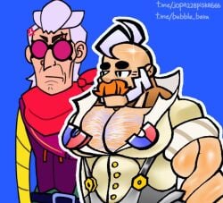bara belle_(brawl_stars) brawl_stars breasts bubble_bara exposed_breasts funny gay meme meme_reference muscular nipples sam_(brawl_stars) seductive shitpost