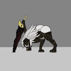 all_fours animated anthro armor ass big_butt canid canine canis elden_ring fromsoftware hachi_pachi hi_res lips male maliketh_(elden_ring) maliketh_the_black_blade mammal solo thick_lips twerking wolf