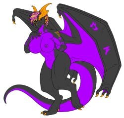 abs absurd_res abyss_guardian aloulore alpha_channel anthro athletic big_breasts big_tail black_body blonde_hair breasts claws cleavage clothed clothing crossgender curvy_figure digitigrade dragon dragon_wings feet female hair hand_behind_back hand_on_chest hi_res highlights_(coloring) horn leaning leaning_forward mature_female membrane_(anatomy) membranous_wings mythological_creature mythological_scalie mythology nipples nude nude_anthro nude_female on_one_leg orange_eyes purple_body purple_highlights runes scalie smile smile_at_viewer smiling_at_viewer smirk smirking_at_viewer solo spikes spikes_(anatomy) standing tail talons thick_thighs toes void_guardian wide_hips wings yellow_claws yellow_horn