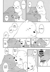 2017 bear bed blush cartoon_network comic doujinshi english_text grizzly_(character) grizzly_bear handjob ice_bear indoors kissing male mammal monochrome nois polar_bear sex slightly_chubby sweat text translated we_bare_bears yaoi