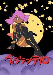 alternate_color_scheme alternate_costume alternate_hairstyle bare_shoulders bee_girl bee_pop bee_suit betten_court blue_eyes body_markings breasts corruption dark_skin earrings female_only femdom femsub fingerless_gloves gloves hair_covering_one_eye happy_trance japanese_text jewelry kazuho_haneyama kuin_hachisuka my_hero_academia official official_art pink_hair pop_step possessed possession sitting smile spoilers tamao_oguro text thigh_boots thighs translation_request vigilante:_my_hero_academia_illegals wings