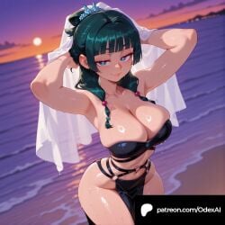 1girls absurd_res absurdres ai_generated artist_name ass bangs big_ass big_breasts blue_eyes blunt_bangs blurred_background blurry_background breasts cartoon cartoony depth_of_field female female_focus green_hair hi_res high_quality high_resolution highres kusuriya_no_hitorigoto large_ass large_breasts loincloth maomao_(kusuriya_no_hitorigoto) medium_hair odexai patreon patreon_link patreon_url patreon_username pelvic_curtain short_hair small_waist solo_focus straight the_apothecary_diaries thick_thighs thin_waist wide_hips