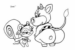 24fps :3 :d animal_crossing animated anus anus_only anus_peek ass ass_size_difference bottomless bovine buttplug_tail chibi cowbell cowbell_collar cowprint cowprint_bikini female female/female furry huge_ass loop monocrhome patty_(animal_crossing) pecan_(animal_crossing) simski size_difference smooth_animation spanking spanking_ass squirrel surprised turning
