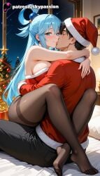 aqua (konosuba) from christmas by skypassion