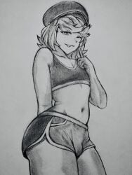 1boy abs bulge clothing crossdressing femboy glitch_productions hat human humanized light-skinned_male male male_focus male_only murder_drones n_(murder_drones) twink