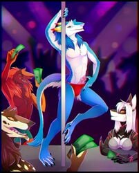 clothing fish male_only marine money panties penis pole re-re sergal shark show silvergrin striptease underwear