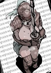 1girls big_breasts busty cleavage dark-skinned_female dark_skin elden_ring elden_ring_nightreign executor_(nightreign) female female_only fizoa fromsoftware helmet huge_breasts katana large_breasts large_butt massive_breasts sweat sweating sweaty tagme wet wet_skin