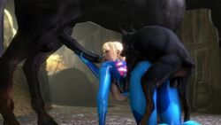 1girls 2boys 3d all_fours animated balls bestiality blonde_hair bodysuit breasts canine cum cum_in_mouth cum_in_pussy cum_inside dog doggy_style equine fellatio female feral high_heels horse horsecock huge_cock human interspecies knot knotted knotting licking male metroid nintendo no_sound noname55 oral penis ripped_clothes ripped_clothing samus_aran sarah_bryant_(model) sex source_filmmaker straight tagme threesome torn_clothes torn_clothing vaginal_penetration video zero_suit zero_suit_samus zoophilia