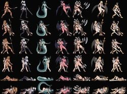 amazon angel animated armor axe breast_grab breasts color dark-skinned_female dark_elf demon_girl elf fantasion female female_minotaur gorgon grabbing_from_behind green_skin human humanoid light_skin male mammal medusa melee_weapon minotaur monster_girl multiple_girls pink_skin purple_skin sex skbgg snake_tail straight succubus sword weapon wings yukijirushi_nyugyou