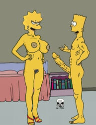 bart_simpson big_breasts breasts high_heels huge_cock incest lisa_simpson the_fear the_simpsons view yellow_body