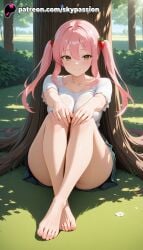 1girls 2025 against_tree ai_assisted ai_generated anime apple artist_name bangs bare_legs barefoot blush breasts bush bust cherry_hair_ornament chest christmas_tree collarbone dappled_sunlight day explicit feet female foliage food food-themed_hair_ornament forest fruit garden grass hair_bobbles hair_ornament hi_res high_quality high_resolution highres ichigo_moesaki knees_up lake long_hair looking_at_viewer nature on_grass on_ground outdoors palm_tree park patreon patreon_username pink_hair river shirt sitting skirt skypassion smile solo sore_ga_seiyuu! stable_diffusion strawberry_hair_ornament toes tree tree_shade tree_stump twintails under_tree very_long_hair watermark white_shirt