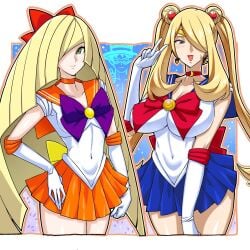 cynthia (pokemon) from bishoujo senshi sailor moon by kenchi
