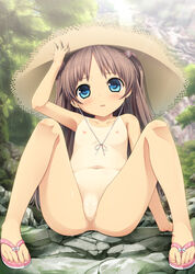 brown_hair female flat_chest lose pussy pussy_juice spread_legs tagme