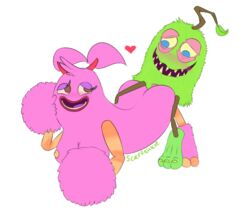 anal anal_sex ass breasts fur furcorn leaf male/female my_singing_monsters pomily pompom_(my_singing_monsters) scarfsickle sex size_difference