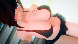3d bikini breasts female huge_breasts nyxxzeiss ruby_rose rwby tongue tongue_out