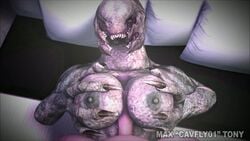 1boy 1boy1girl 1girls 2016 3d absurdres alien alien/human alien_girl animated areolae big_breasts breasts cavafly01 claws erect_nipples erection female female_sangheili grey_skin halo_(series) hands huge_breasts human interspecies large_breasts looking_at_viewer male male/female male_human/female_alien male_human/female_humanoid monster_girl nipples no_sound nude open_mouth outercourse paizuri penis pillow pov sangheili source_filmmaker teeth video