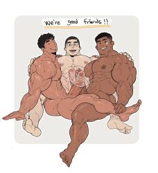 abs balls bara biceps big_balls big_penis erection gay male male/male male_nipples male_only manly muscular_male nipples nude pecs penis ten_g89