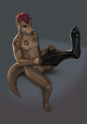 anthro clothing latex_(artist) male mammal mustelid otter rubber suit