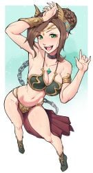 alexandria_(xenoblade) blush breasts dracksart green_eyes sweat xenoblade_(series) xenoblade_chronicles_3