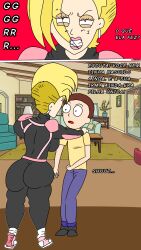 1boy 1female 1girls adult_swim angry angry_face ass_focus big_ass big_breasts blonde_female blonde_hair blonde_hair blonde_hair_female color colored deuscartoon female full_color hq meredh_stone morty_smith original original_female_character portuguese_text rick_and_morty young_female young_woman younger_female