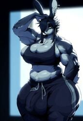 ai_generated anthro anthro_futa anthro_only balls balls_visible_through_clothing bangs_over_one_eye belly belly_button big_ass big_balls big_breasts big_ears big_penis black_bra black_clothes black_clothing black_fur black_hair black_sports_bra black_tank_top bored bra breasts bunny_ears bunny_futa bunny_tail chubby chubby_futanari cleavage cock commando crop_top dick eye_covered eyes_half_open fanart frown frowning furry furry_futa furry_only futa_only futanari genitals goth goth_futa grey_body grey_fur hair_covering_eye hand_behind_back hand_on_head happy_trail hare hips huge_breasts huge_hips huge_thighs hyper_balls hyper_breasts hyper_cock hyper_genitalia hyper_penis large_female long_ears long_penis looking_to_the_side massive_hips massive_thighs messy_hair moose_knuckle muscles muscular muscular_arms muscular_futanari muscular_legs penis penis_visible_through_clothing penis_visible_through_pants pudgy_belly punk rabbit rabbit_ears short_tail solo solo_focus solo_futa solo_futanari sports_bra stable_diffusion standing sudospritez tail tall tall_female tank_top thick_thighs thighs thunder_thighs